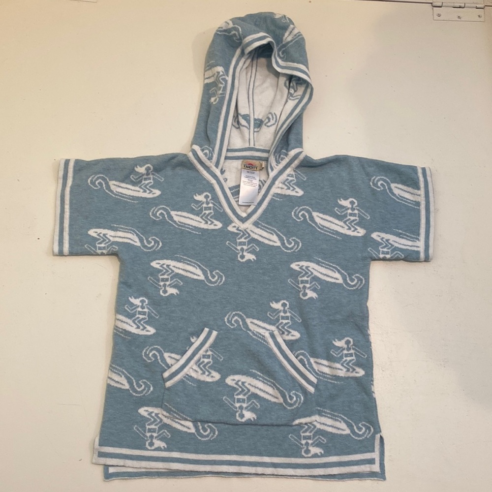 Faherty Kids Short Sleeved Hooded Cotton Poncho and Swim Suit Cover-Up